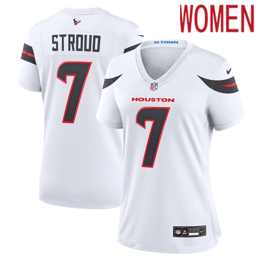 Women Houston Texans #7 C.J. Stroud Nike White Game NFL Jersey->->Women Jersey